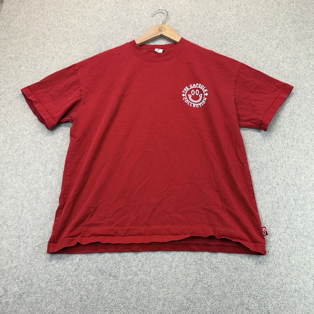 The Capsule Collection Smiley Face Graphic T-Shirt Red Size L Streetwear